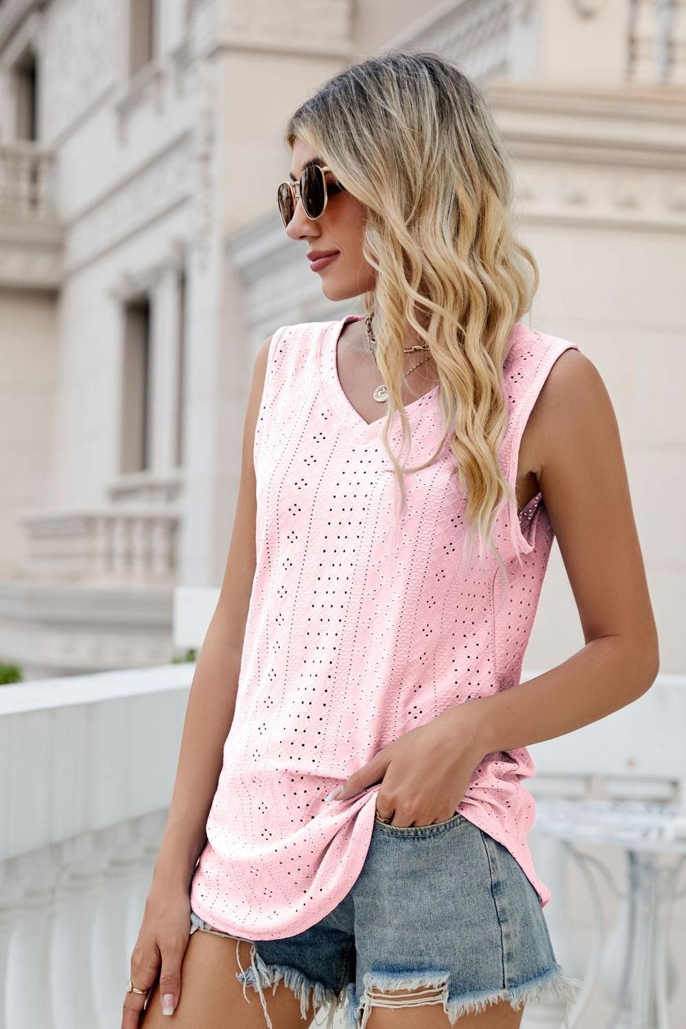 Eyelet V - Neck Tank - Mervyns