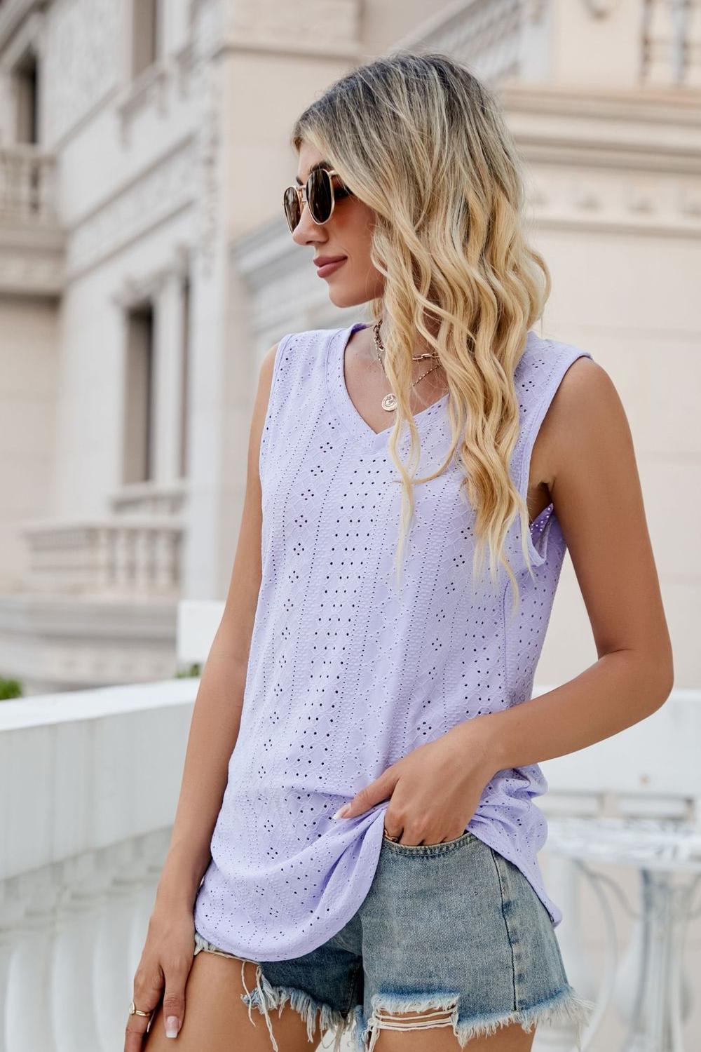 Eyelet V - Neck Tank - Mervyns