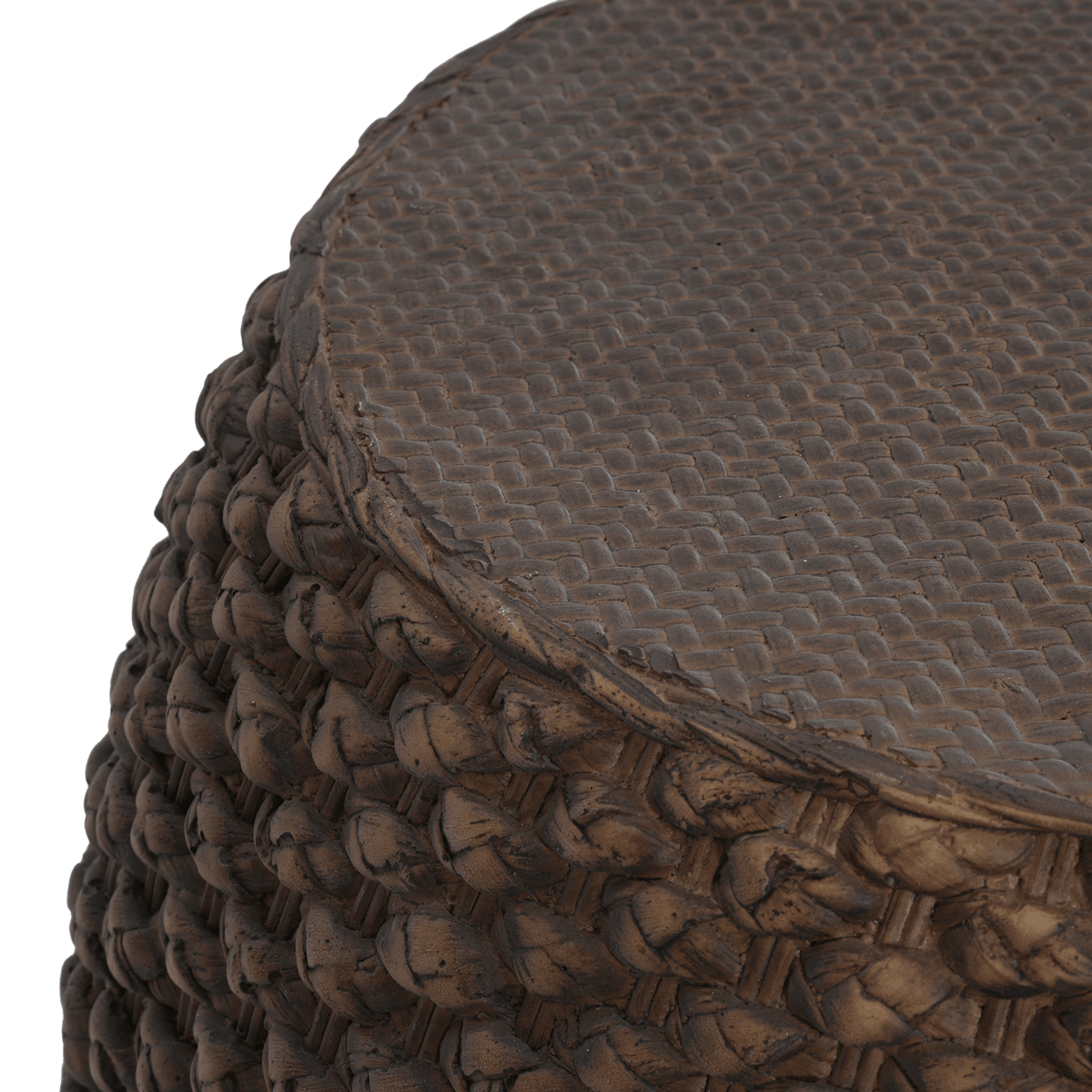 Faux Rattan Side Table for Both Indoor and Outdoor Use, Handmade MgO, Brown - Mervyns