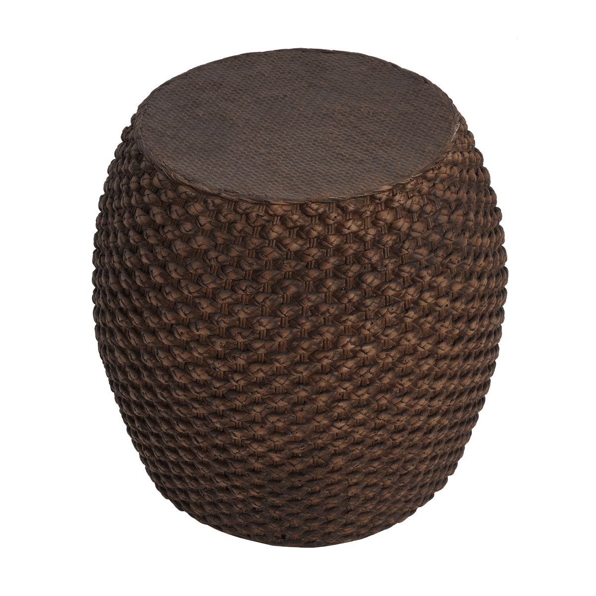 Faux Rattan Side Table for Both Indoor and Outdoor Use, Handmade MgO, Brown - Mervyns