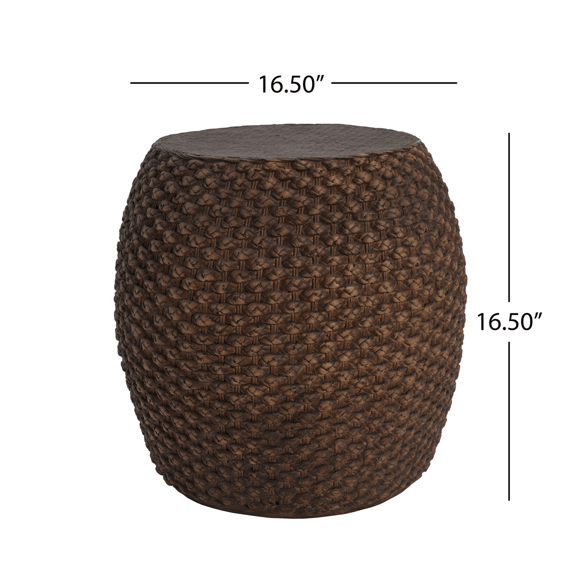 Faux Rattan Side Table for Both Indoor and Outdoor Use, Handmade MgO, Brown - Mervyns
