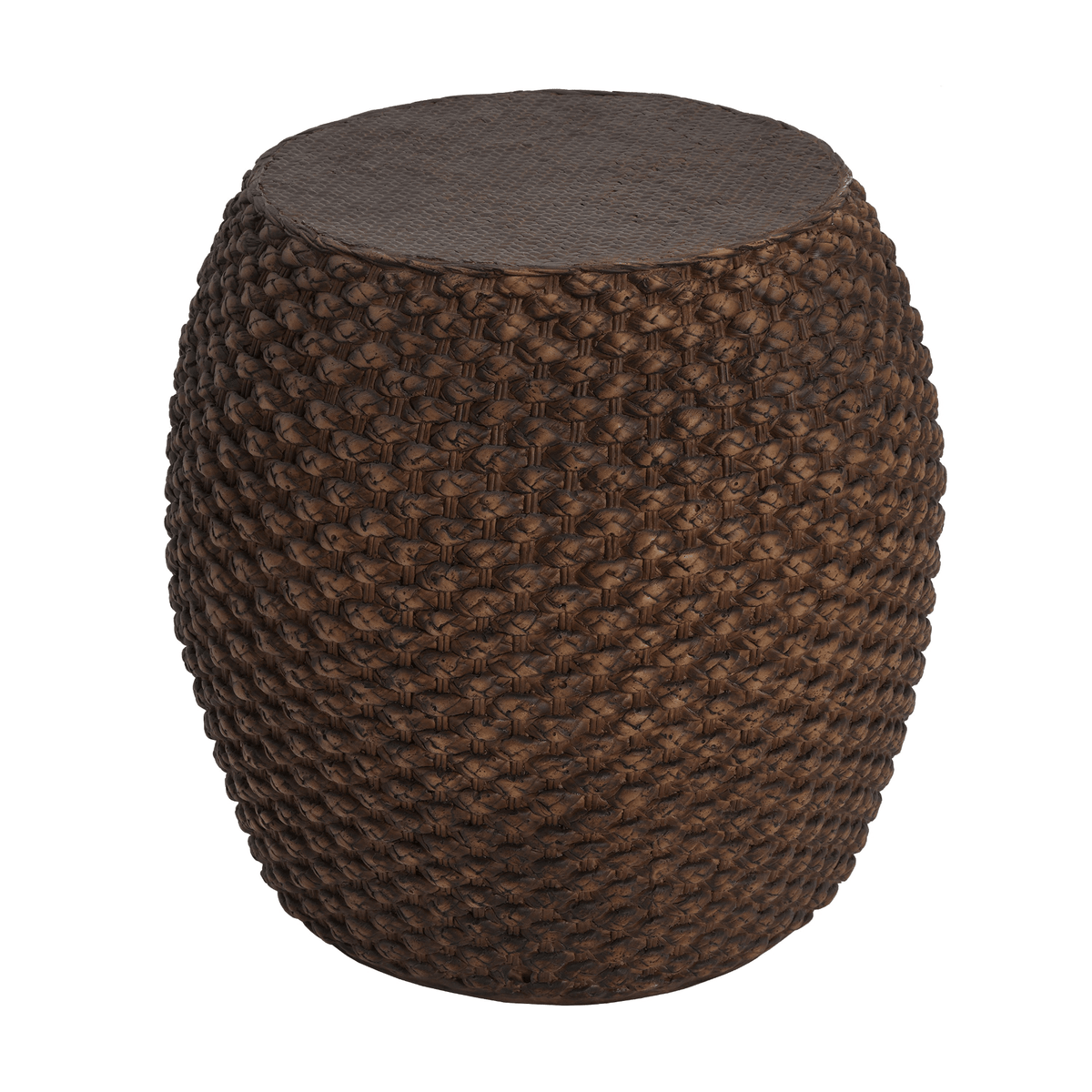 Faux Rattan Side Table for Both Indoor and Outdoor Use, Handmade MgO, Brown - Mervyns
