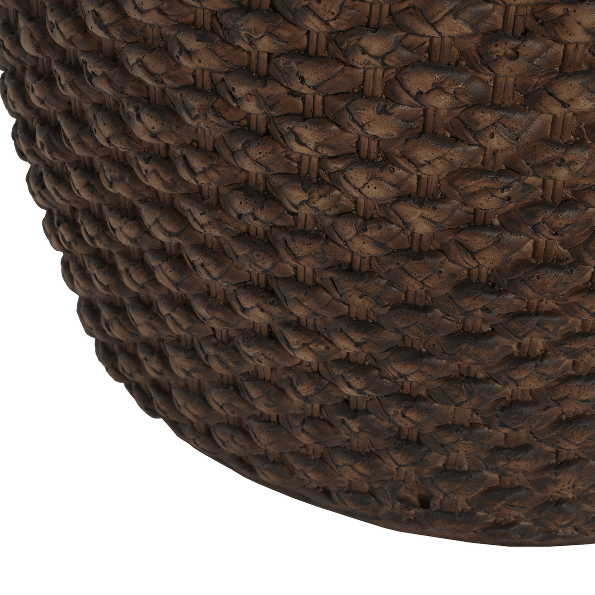 Faux Rattan Side Table for Both Indoor and Outdoor Use, Handmade MgO, Brown - Mervyns