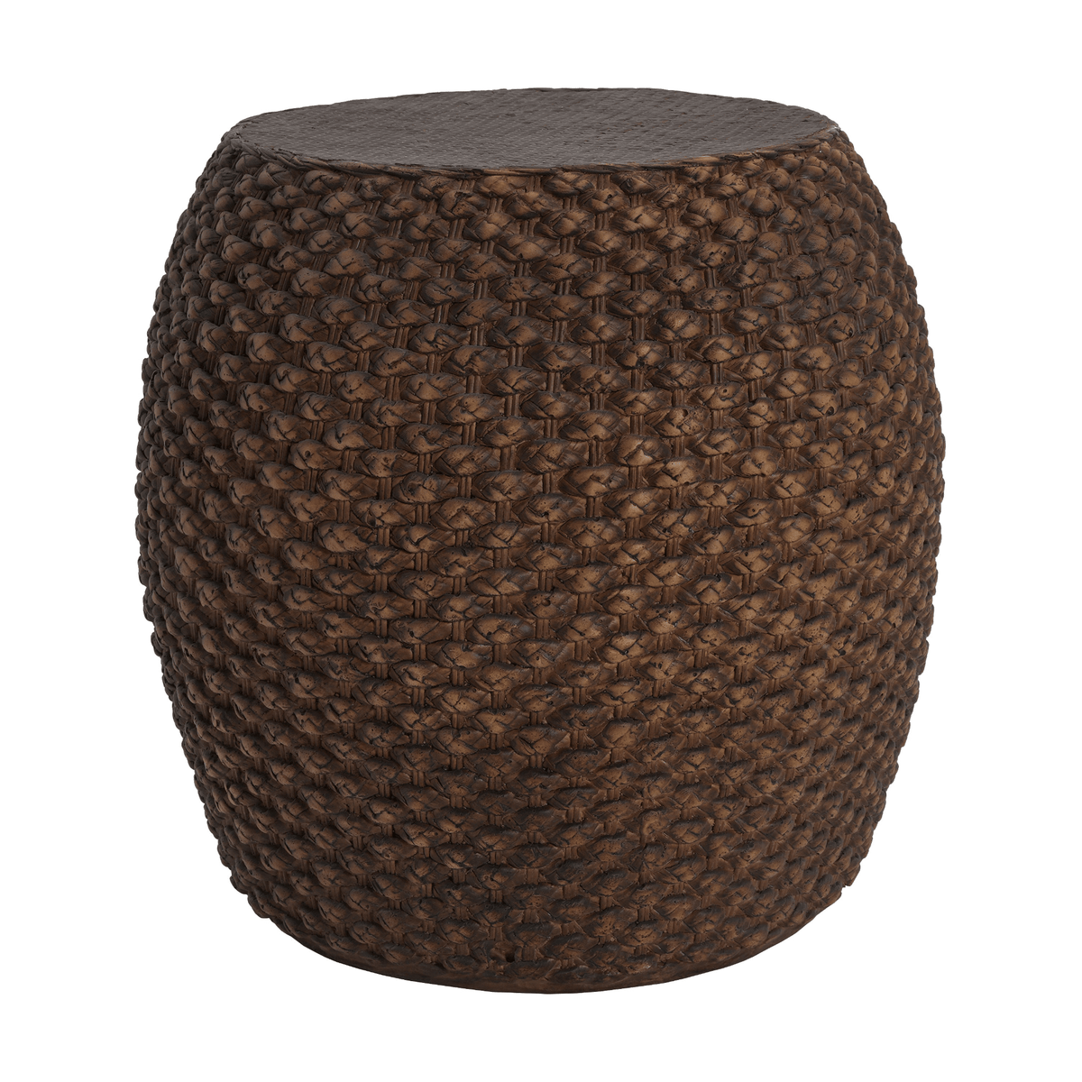 Faux Rattan Side Table for Both Indoor and Outdoor Use, Handmade MgO, Brown - Mervyns