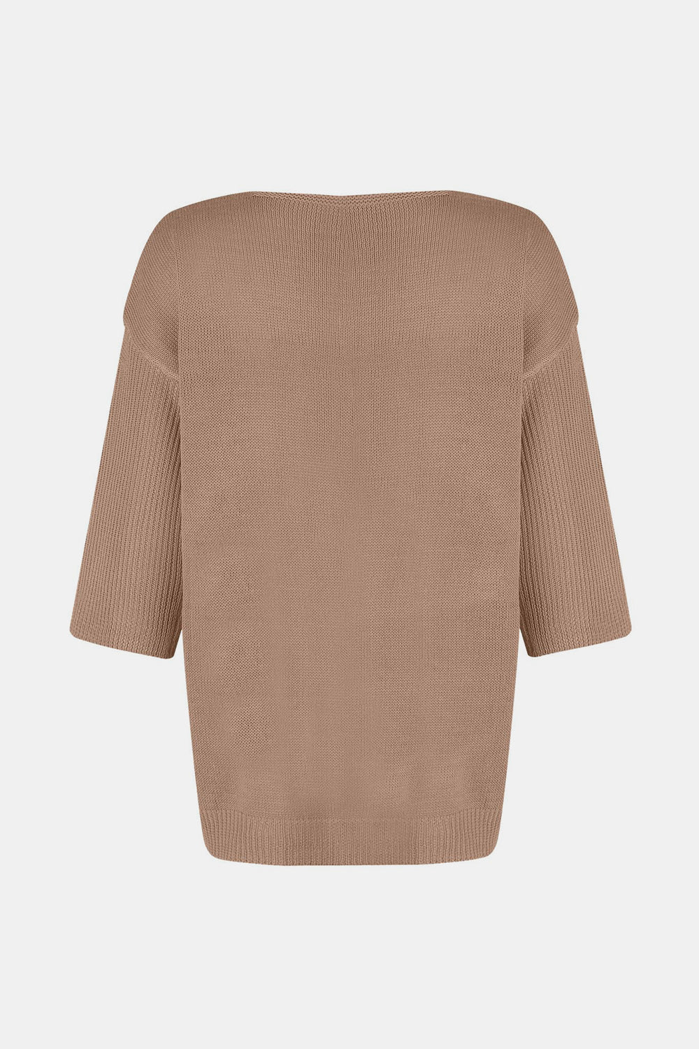 V-Neck Three-Quarter Sleeve Knit Top