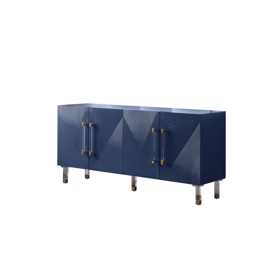 Fenella 65" Lacquer with Gold Accents Sideboard, Navy Blue - Mervyns