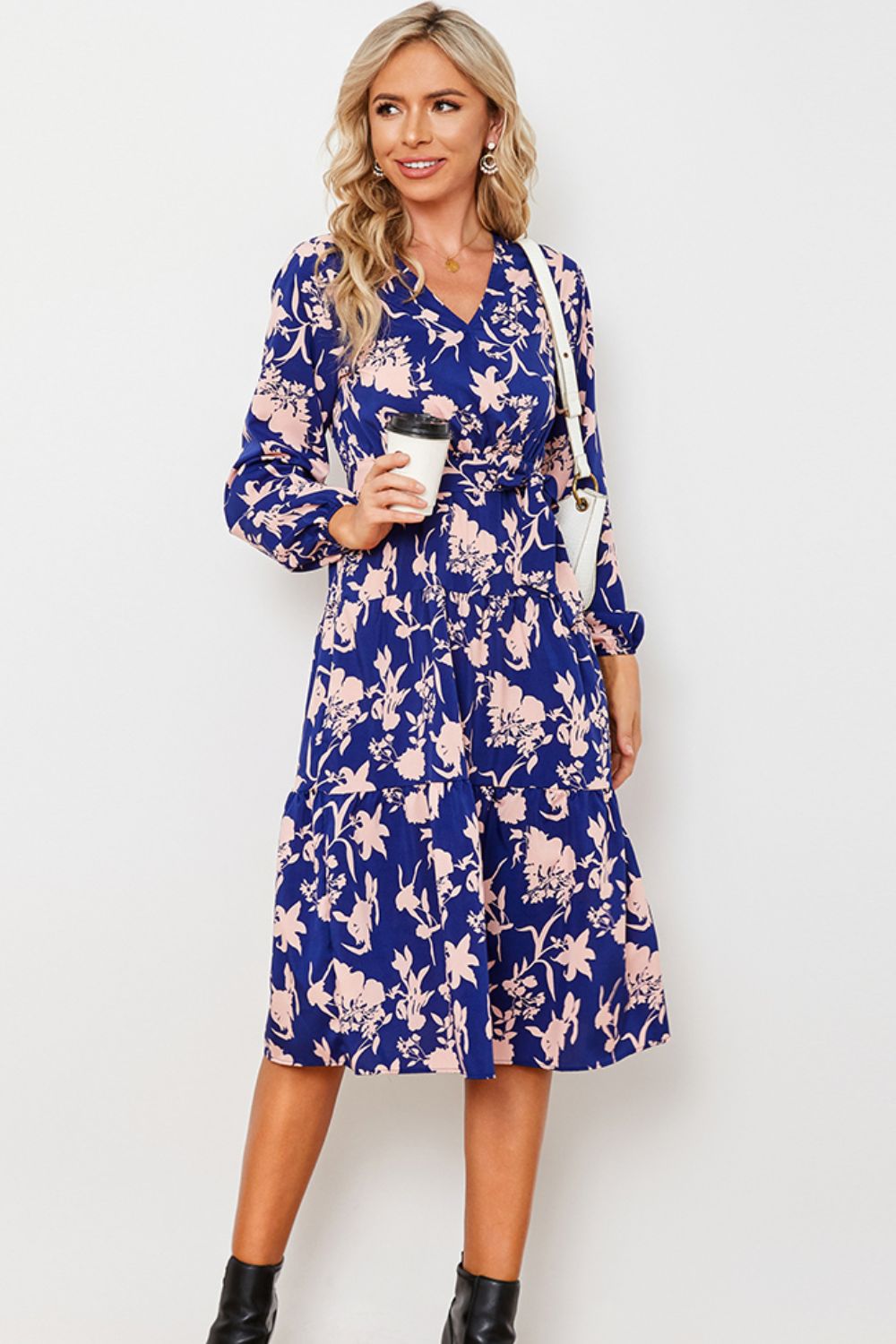 Floral Belted Tiered Midi Dress - Mervyns