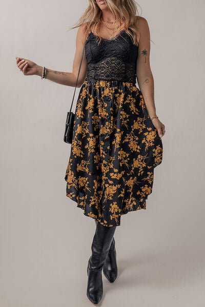 Floral Buttoned Ruffle Hem Skirt - Mervyns