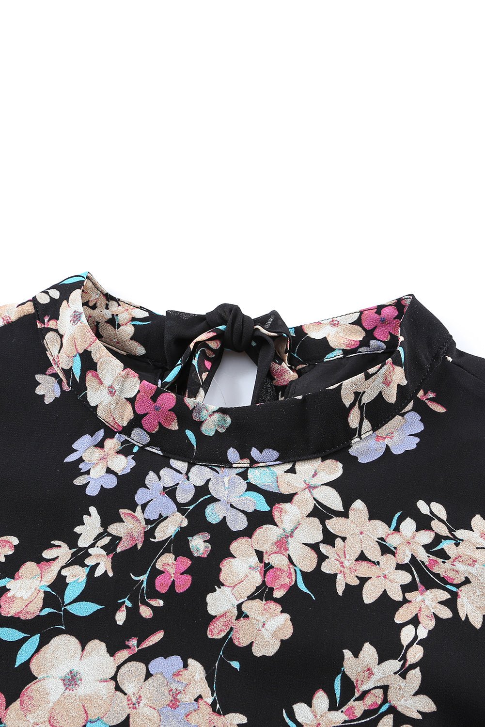 Floral Mock Neck Lace Short Sleeve Top - Mervyns