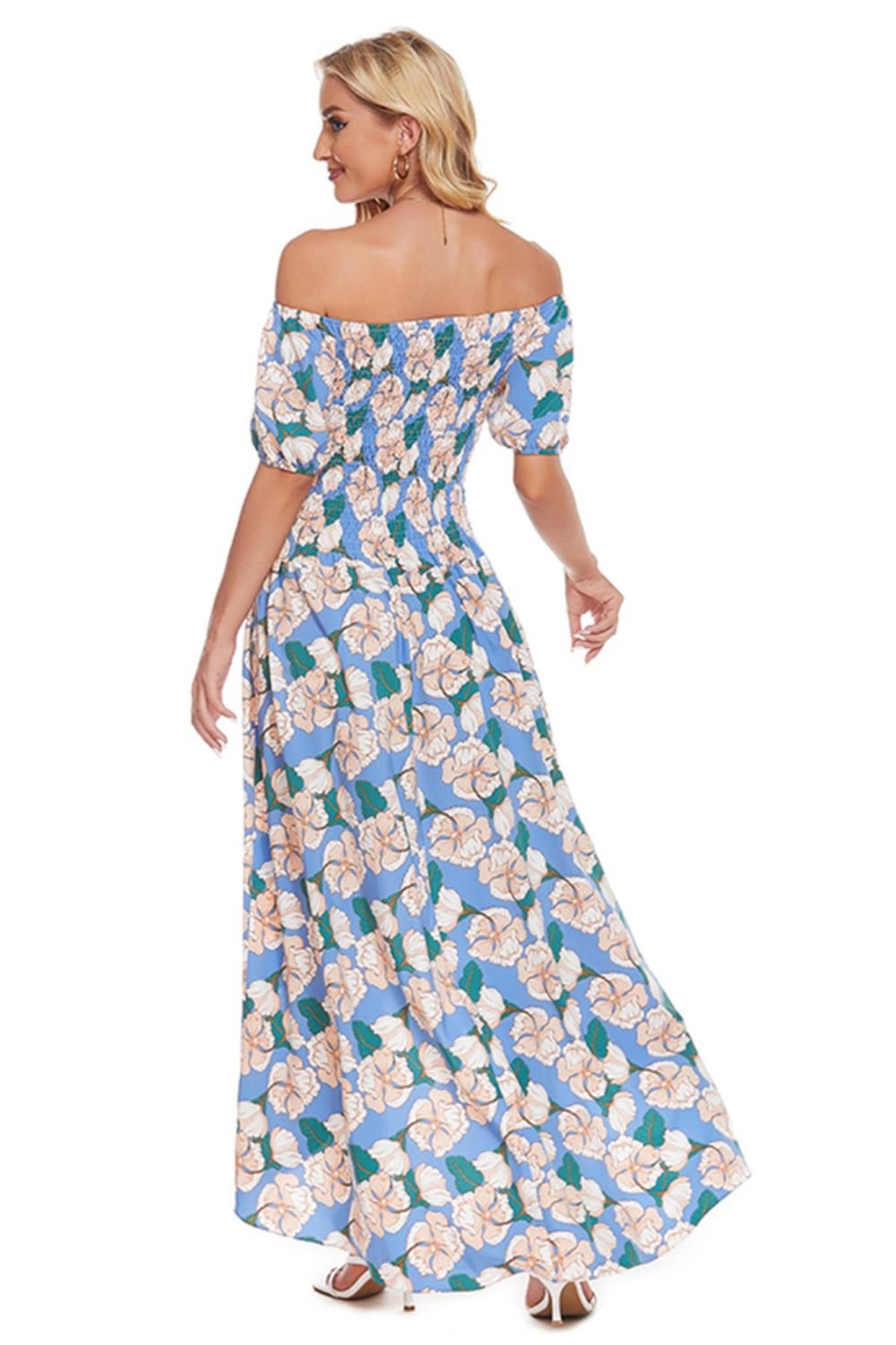 Floral Off - Shoulder Slit Maxi Dress - Mervyns