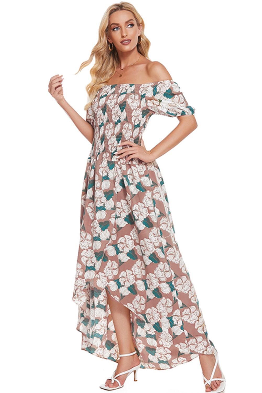 Floral Off - Shoulder Slit Maxi Dress - Mervyns