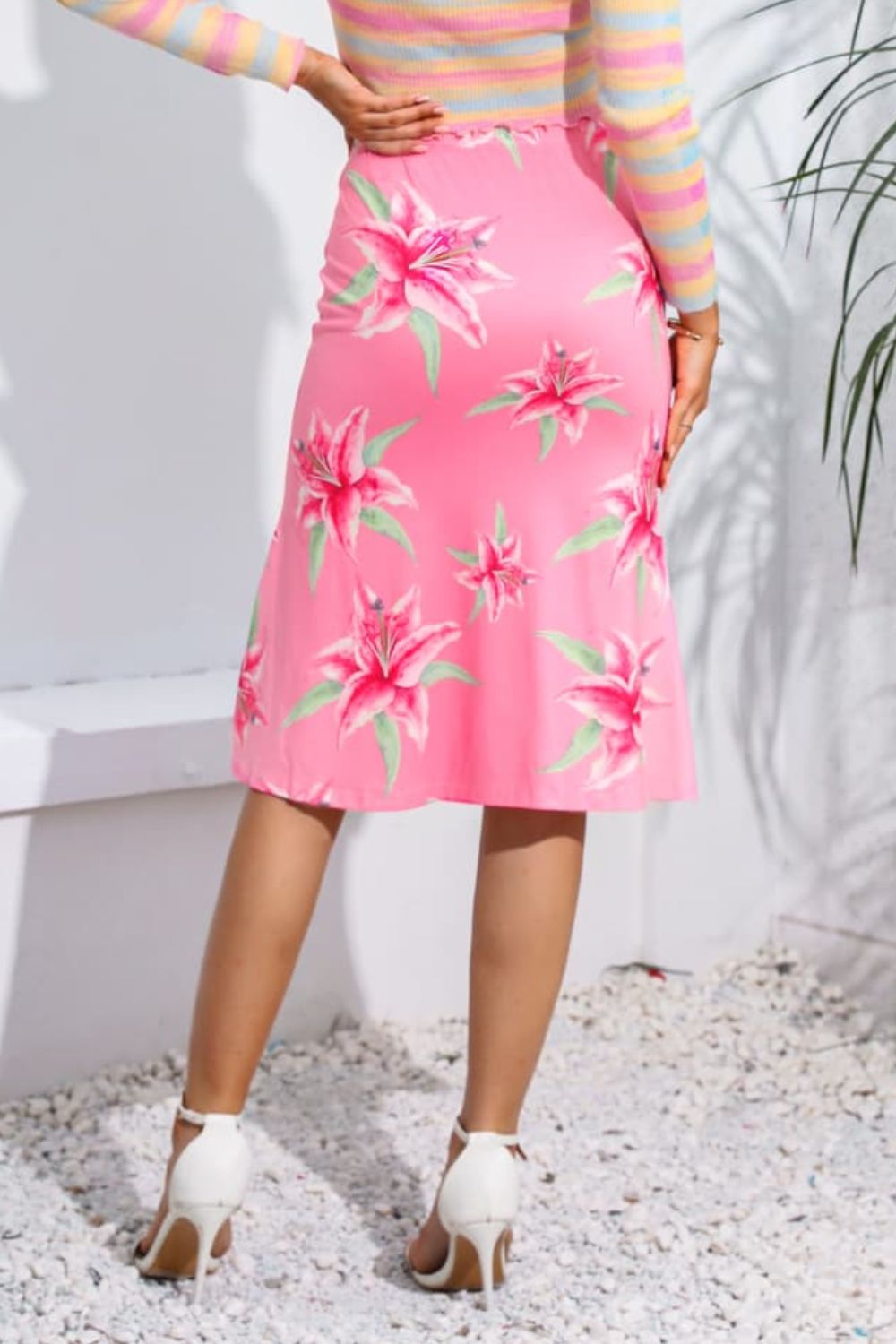 Floral Print Knee Length Skirt - Mervyns