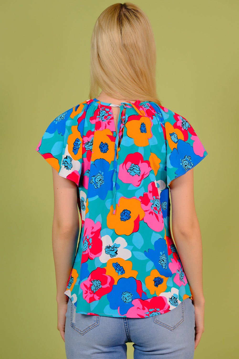 Floral Round Neck Tied Blouse - Mervyns