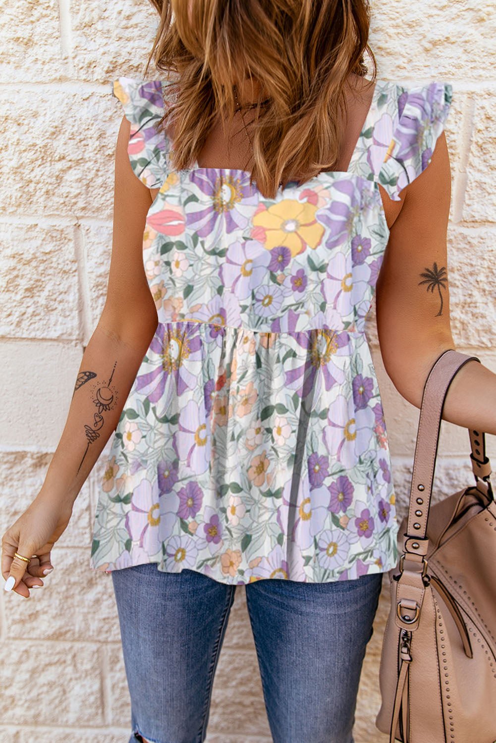 Floral Square Neck Babydoll Top - Mervyns