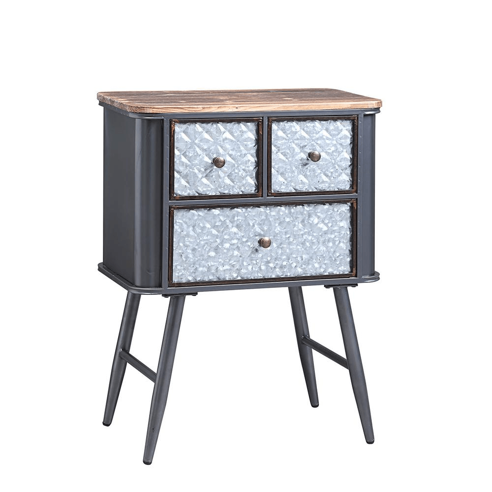 Forester Collection 3 Drawer Side Table - Mervyns