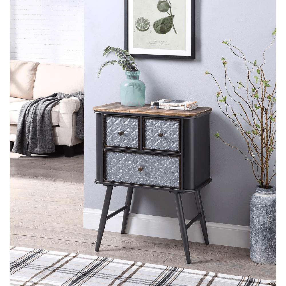 Forester Collection 3 Drawer Side Table - Mervyns