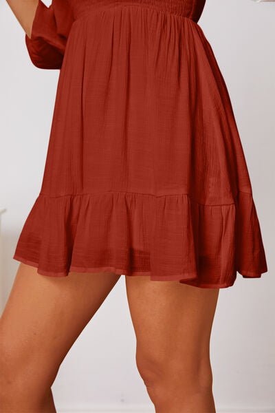 Frill Balloon Sleeve Ruffle Hem Mini Dress - Mervyns