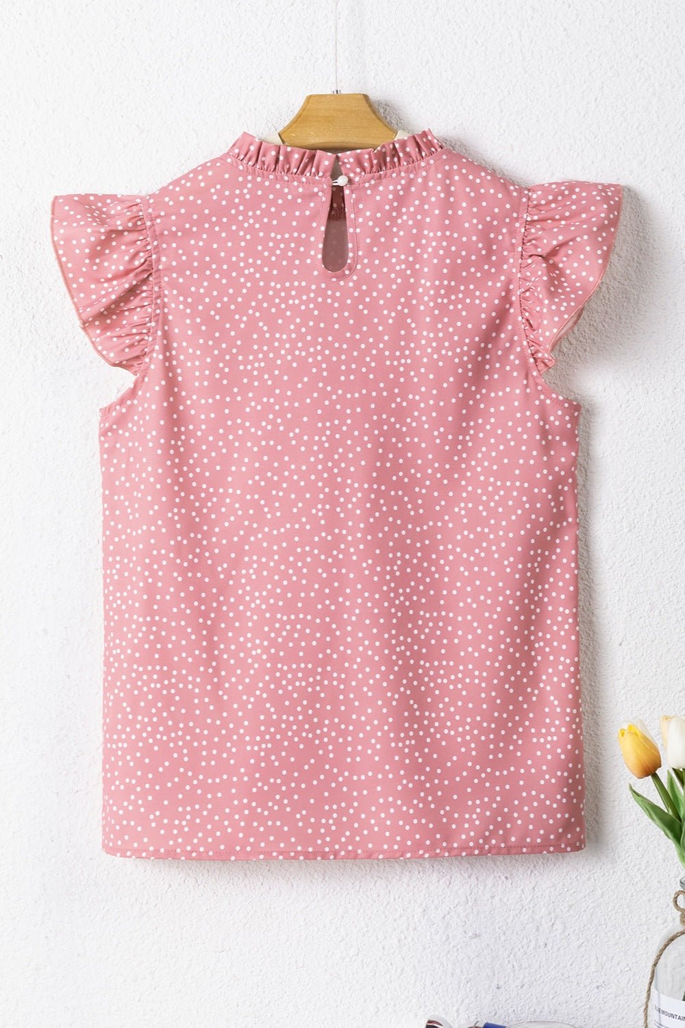 Frill Polka Dot Cap Sleeve Blouse - Mervyns