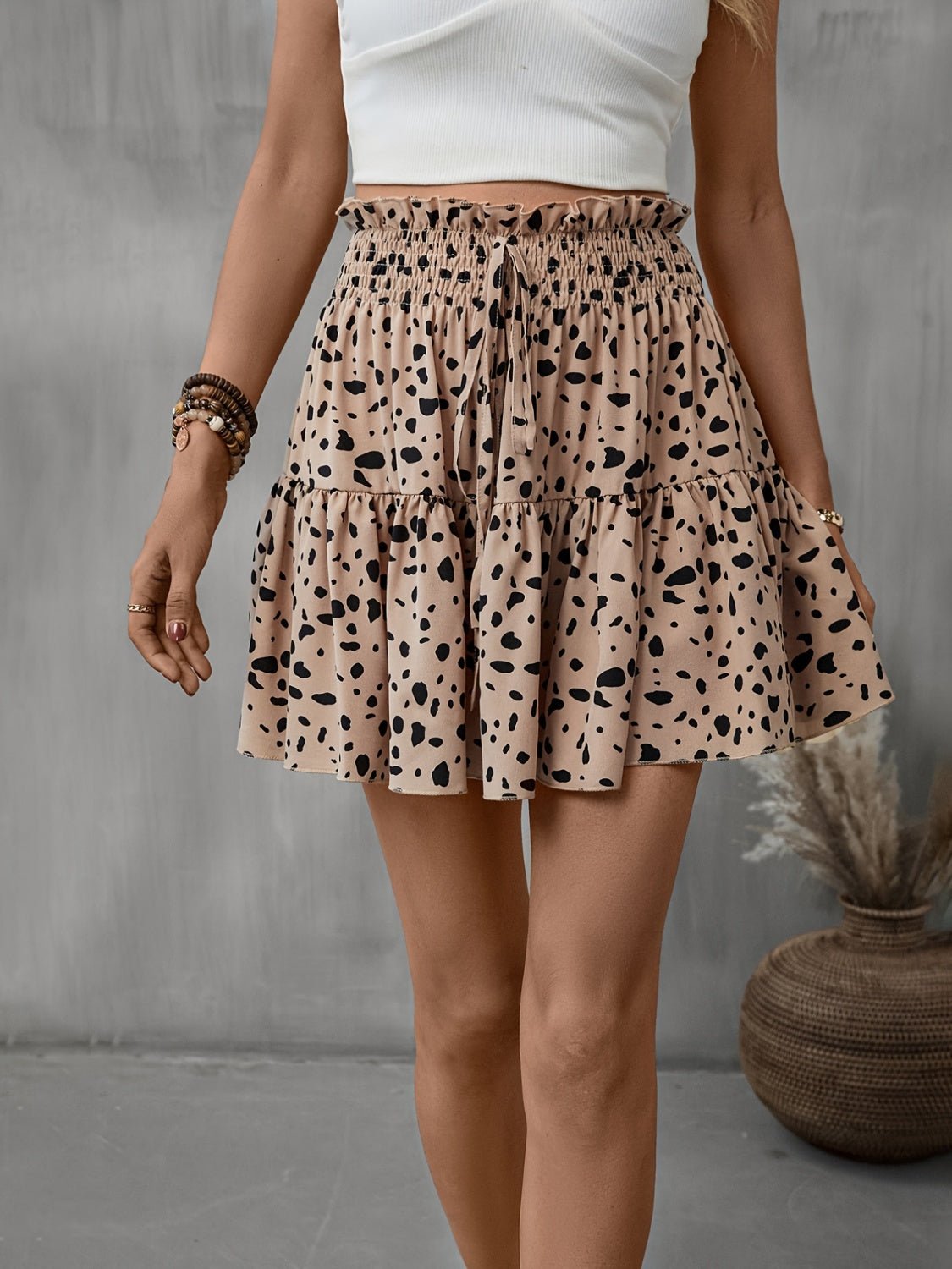 Frill Tied Printed Mini Skirt - Mervyns