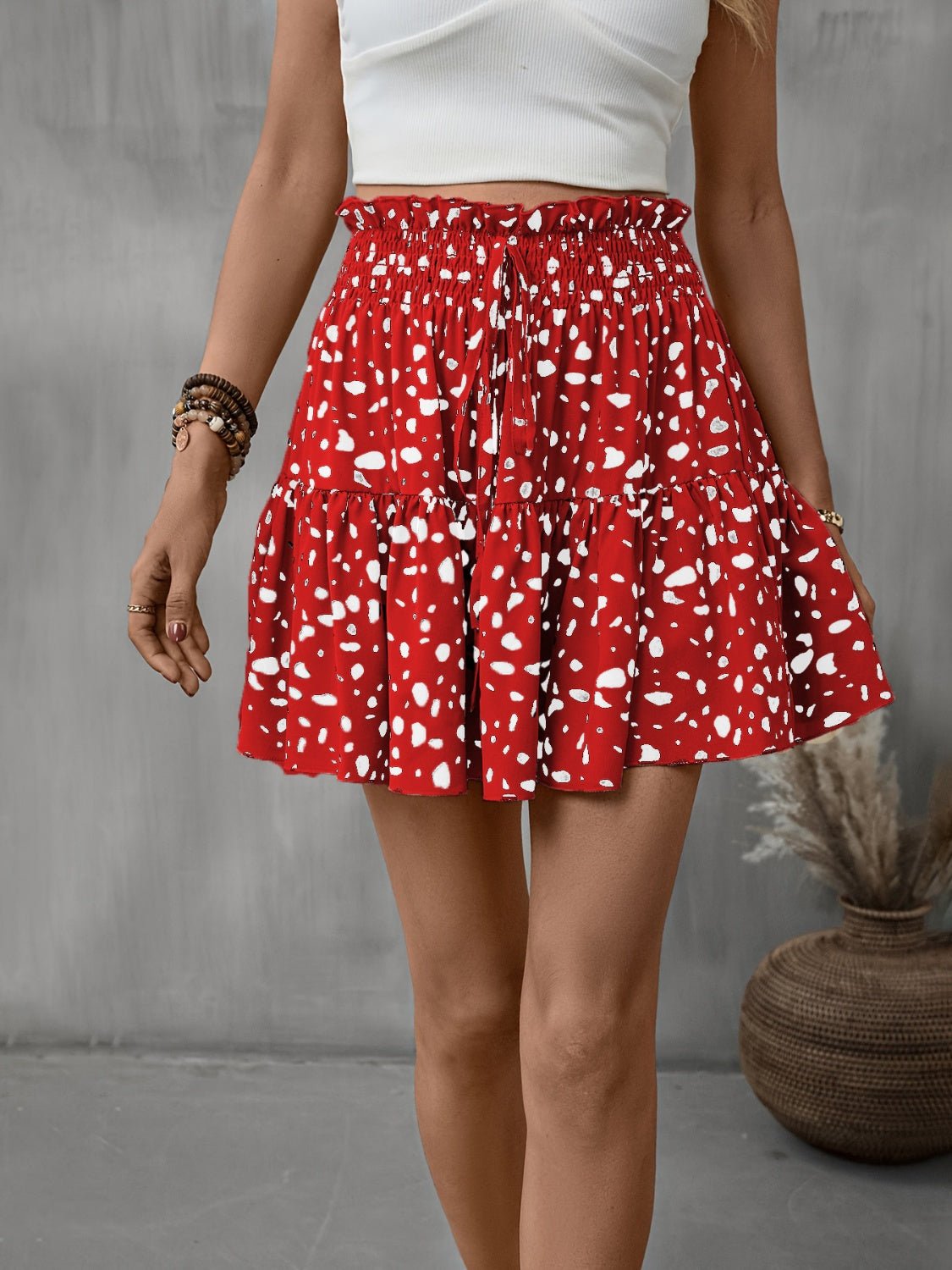 Frill Tied Printed Mini Skirt - Mervyns