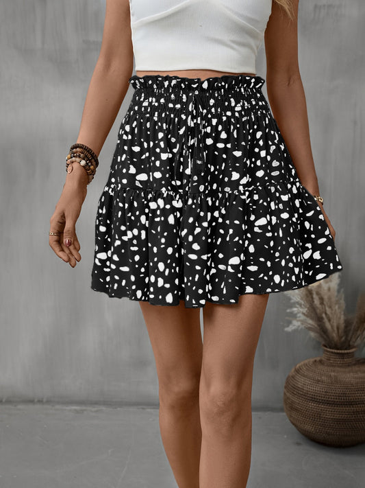 Frill Tied Printed Mini Skirt - Mervyns