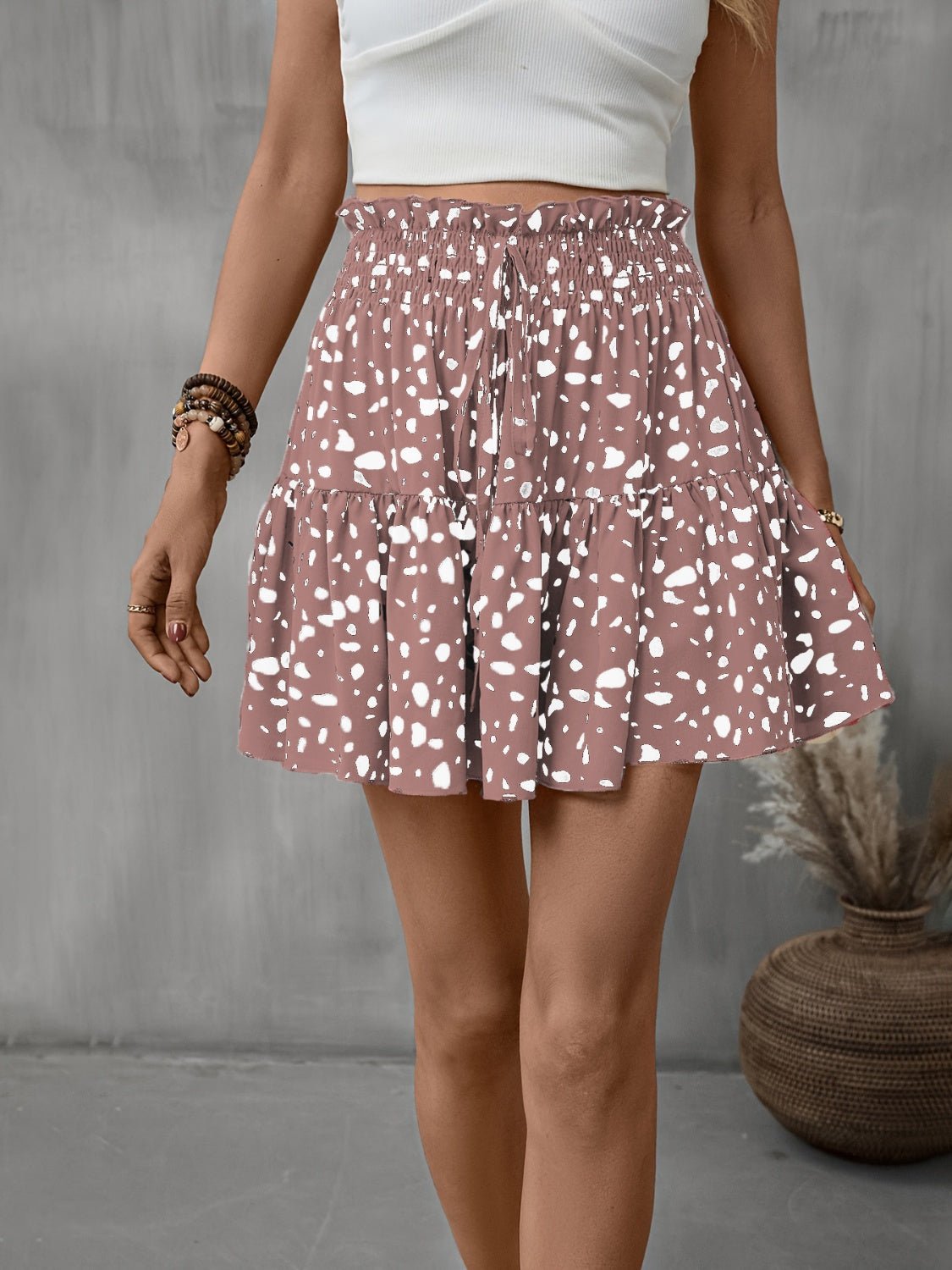 Frill Tied Printed Mini Skirt - Mervyns