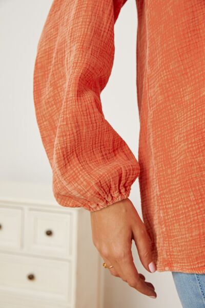 Frill V - Neck Balloon Sleeve Blouse - Mervyns