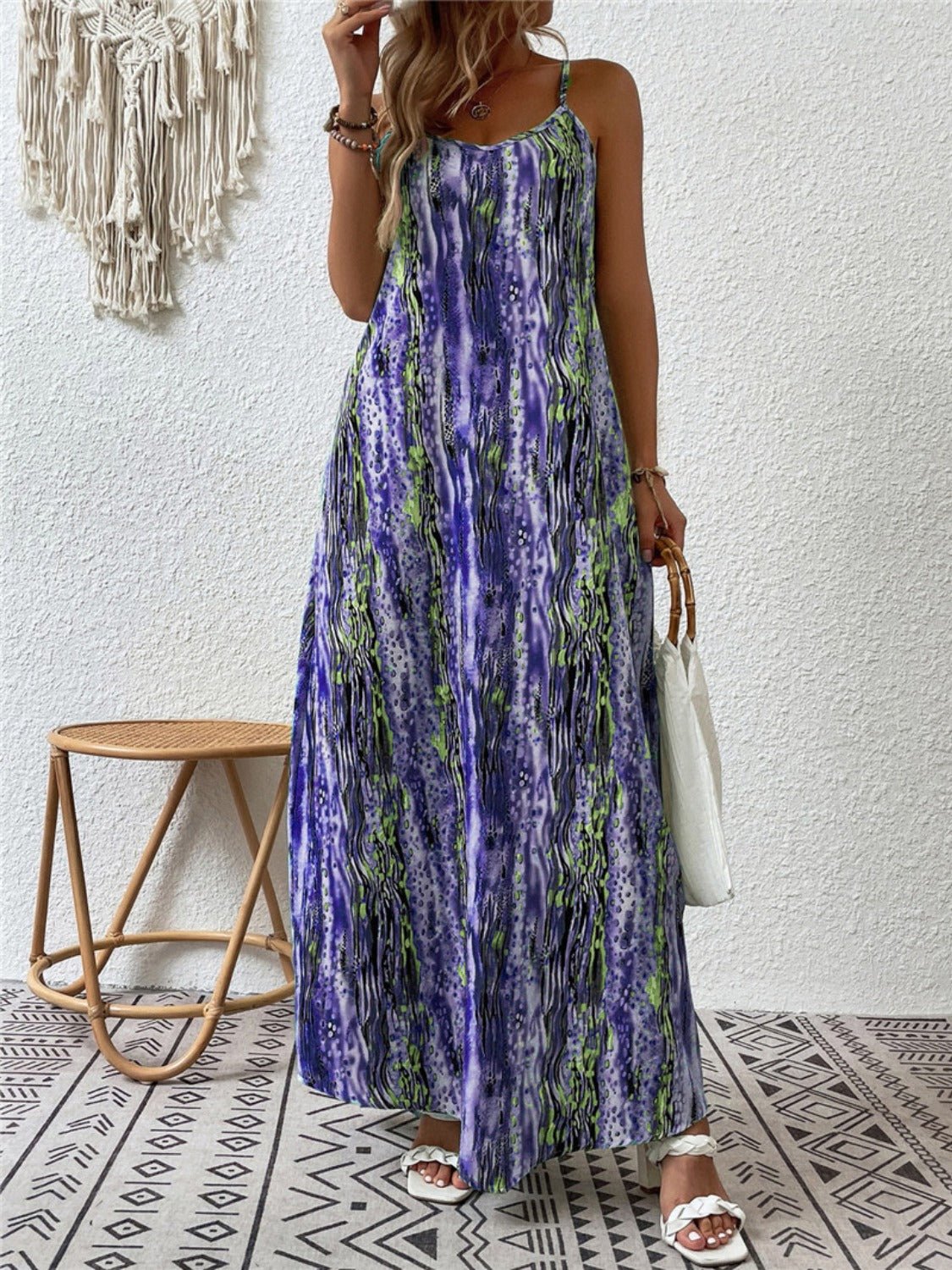 Full Size Printed Scoop Neck Maxi Cami Dress - Mervyns