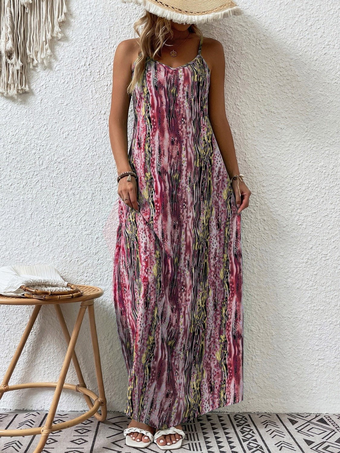 Full Size Printed Scoop Neck Maxi Cami Dress - Mervyns