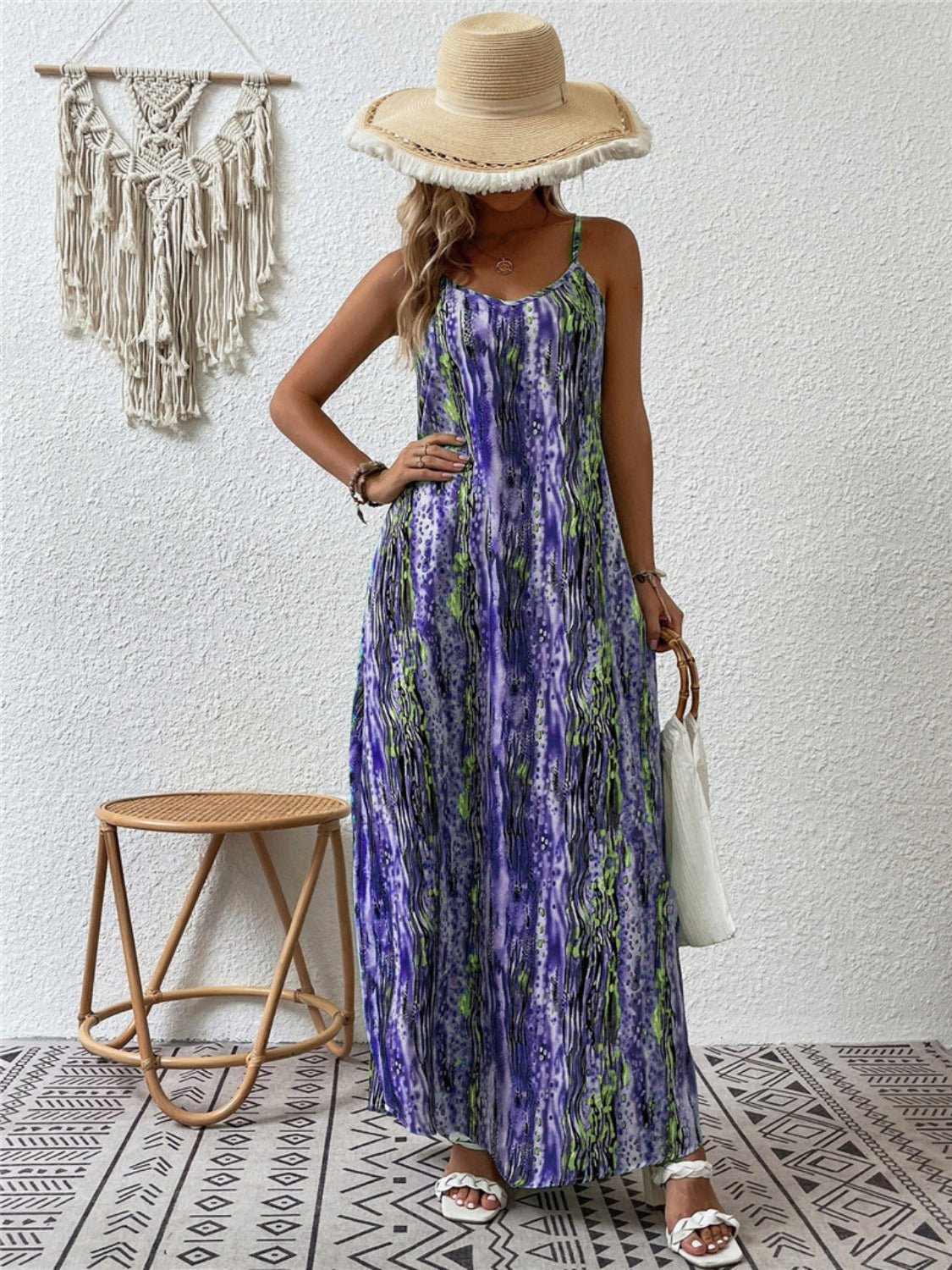 Full Size Printed Scoop Neck Maxi Cami Dress - Mervyns