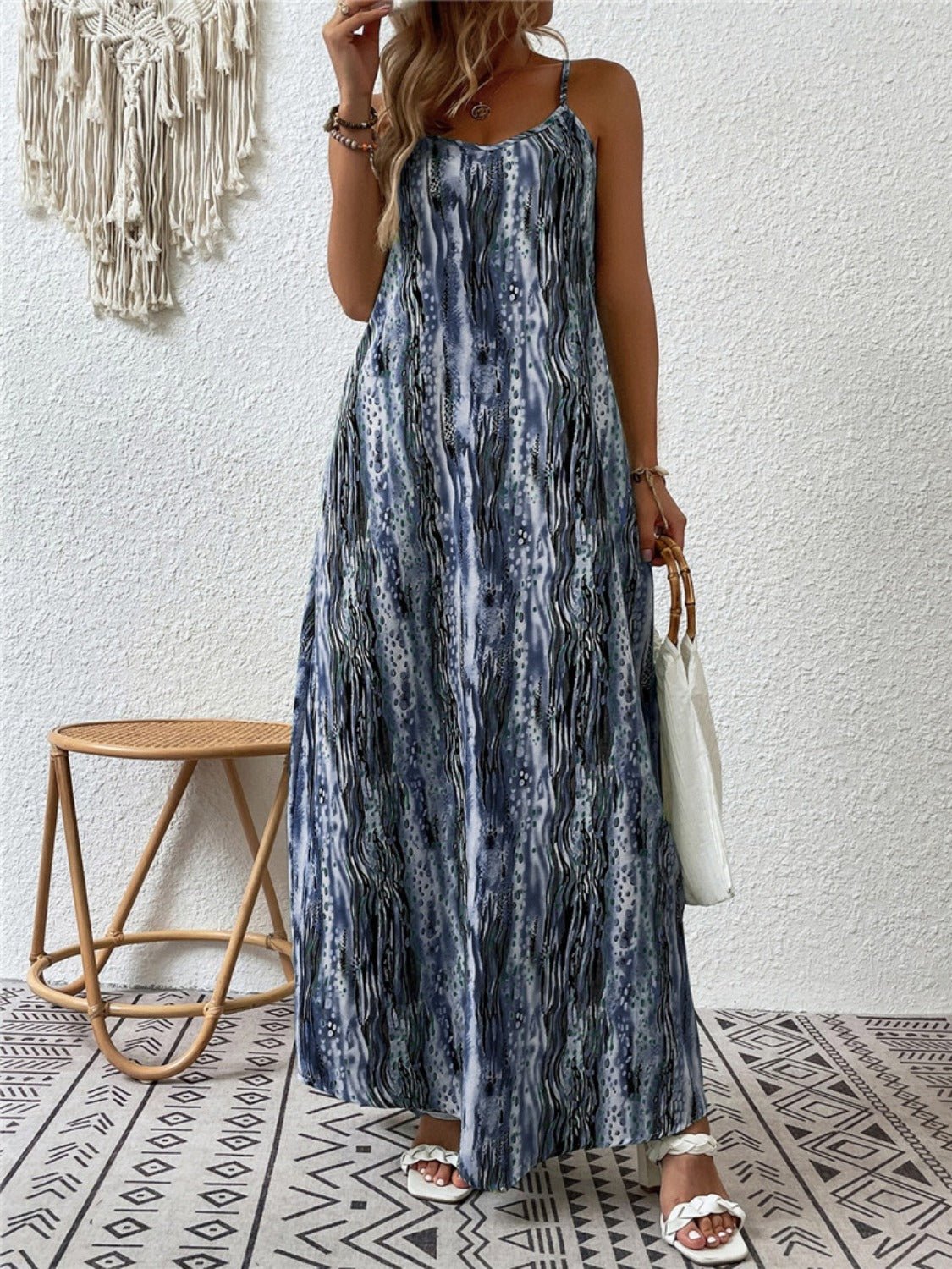 Full Size Printed Scoop Neck Maxi Cami Dress - Mervyns