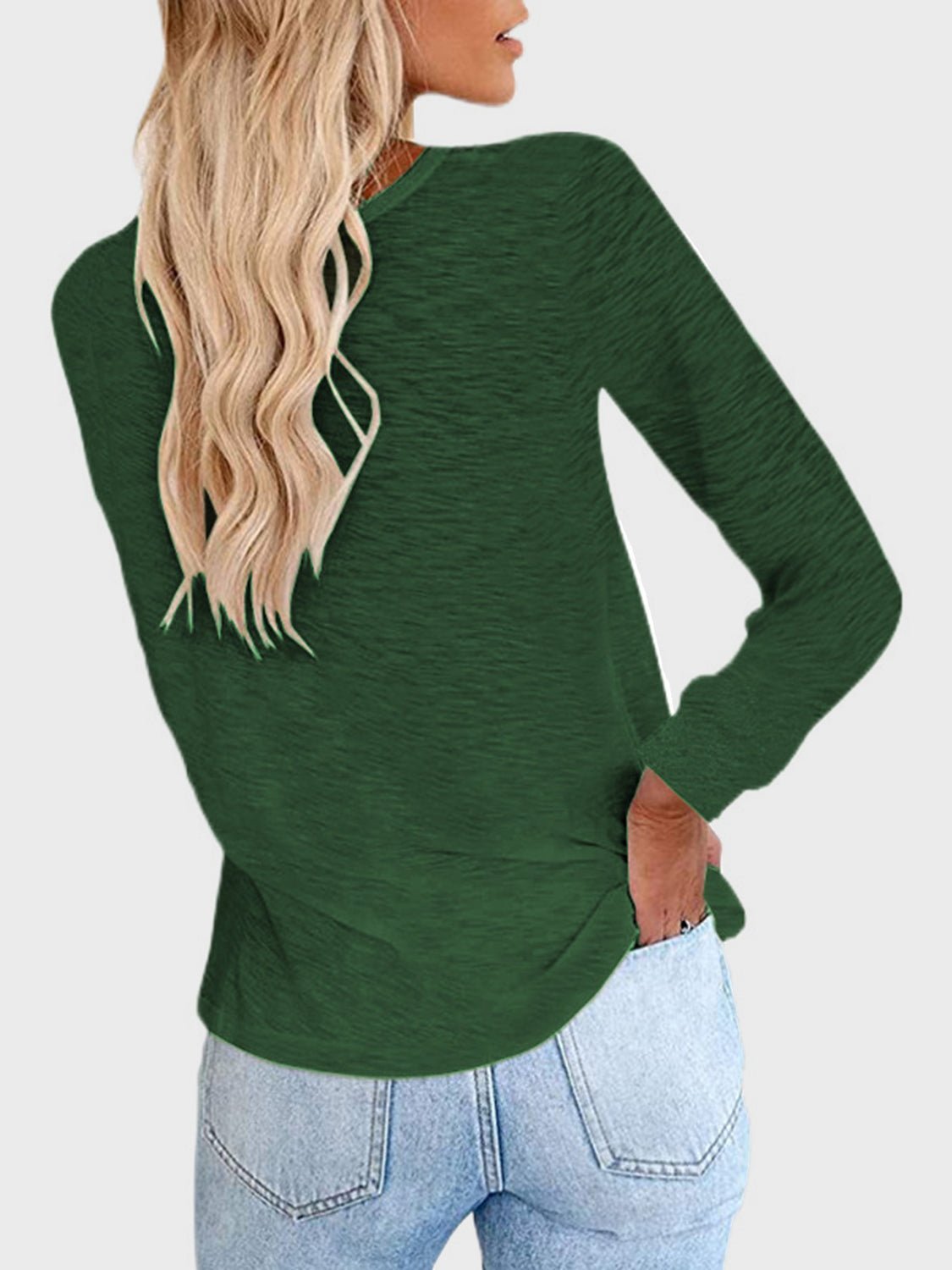 Full Size Round Neck Long Sleeve T-Shirt - Mervyns