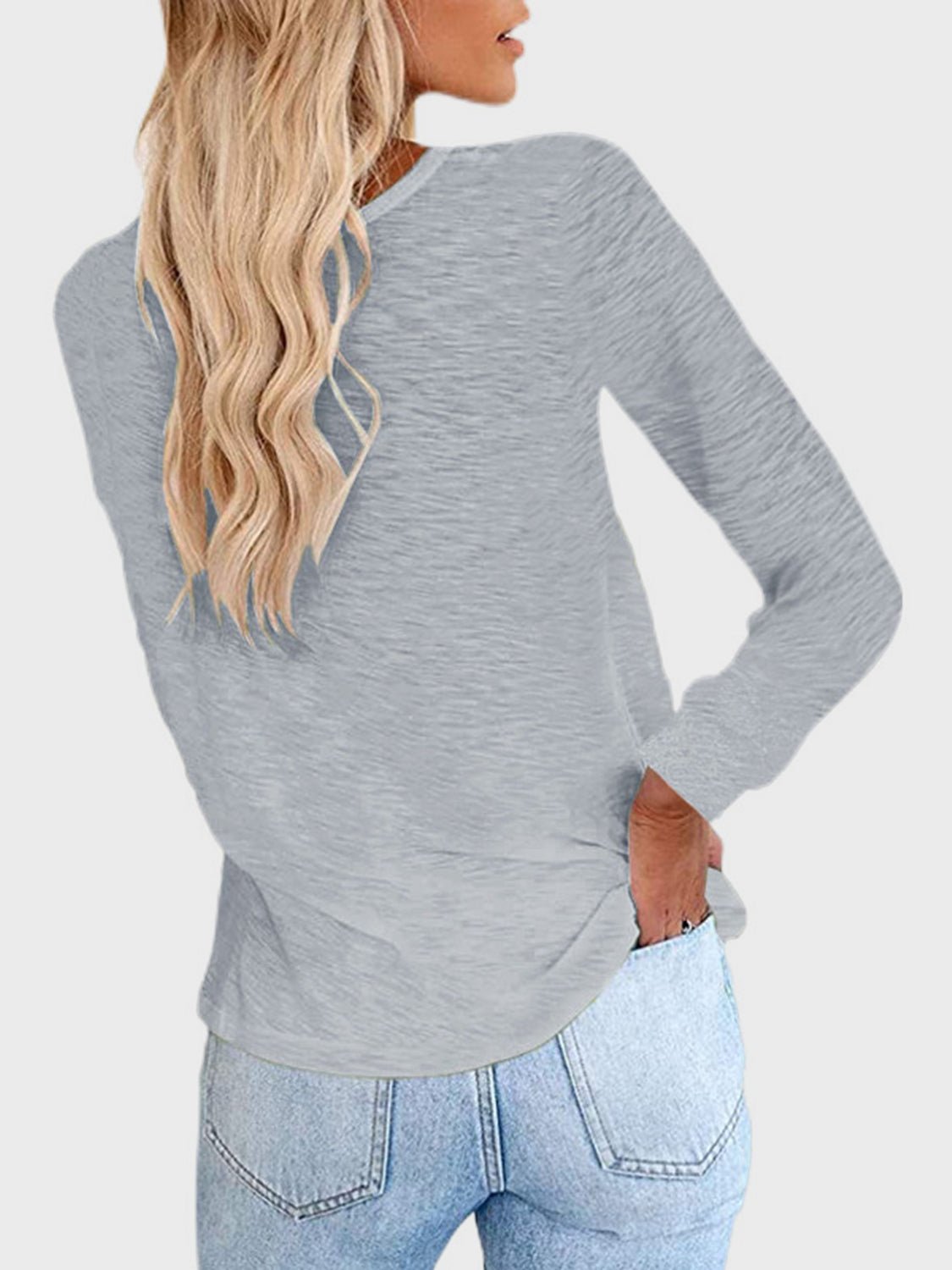 Full Size Round Neck Long Sleeve T-Shirt - Mervyns