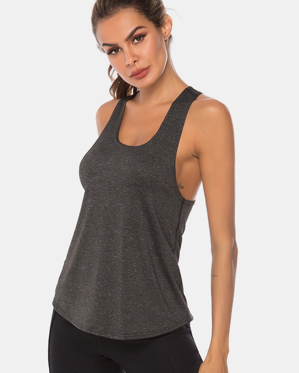 Full Size Scoop Neck Wide Strap Active Tank - Mervyns