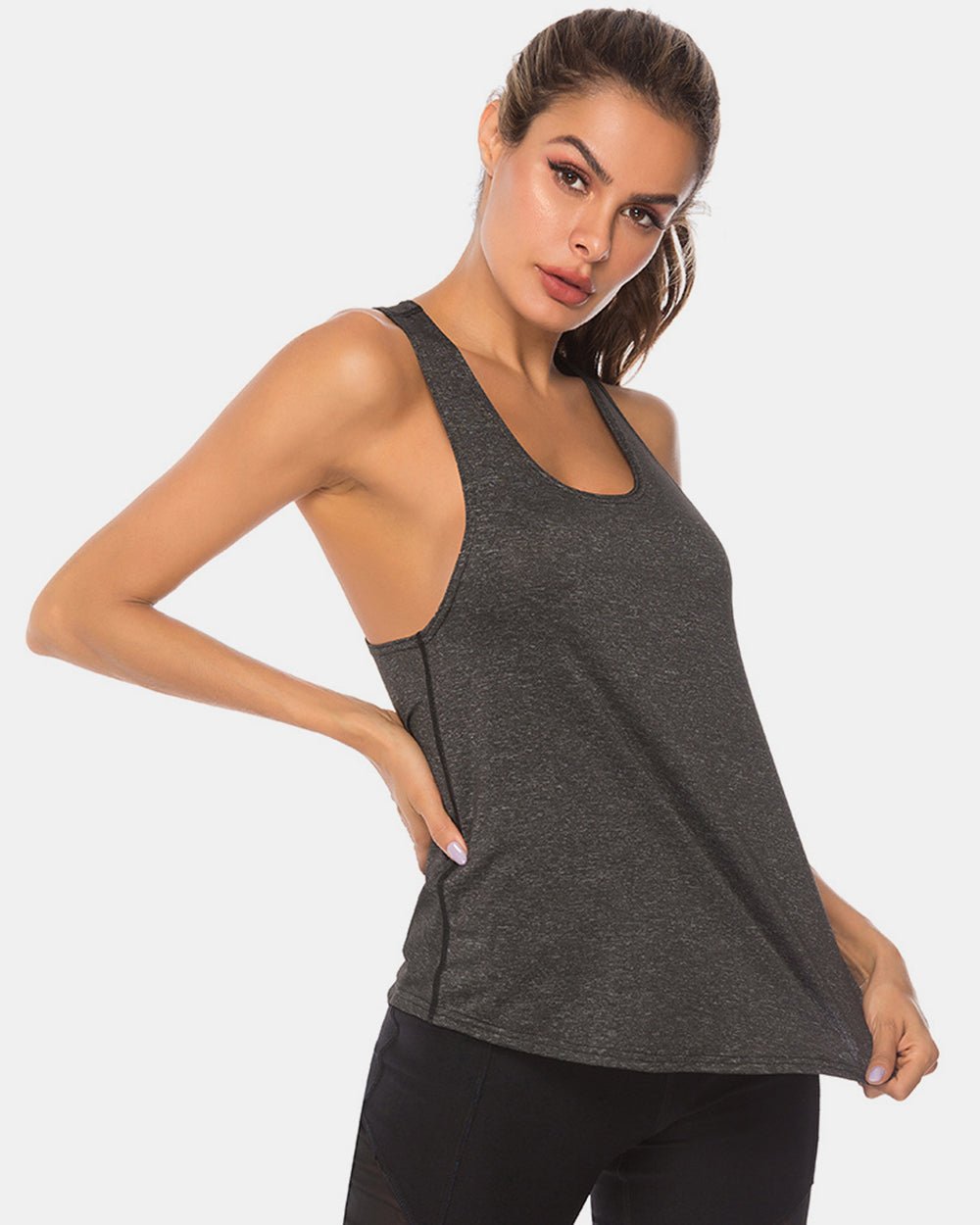 Full Size Scoop Neck Wide Strap Active Tank - Mervyns