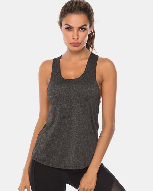 Full Size Scoop Neck Wide Strap Active Tank - Mervyns