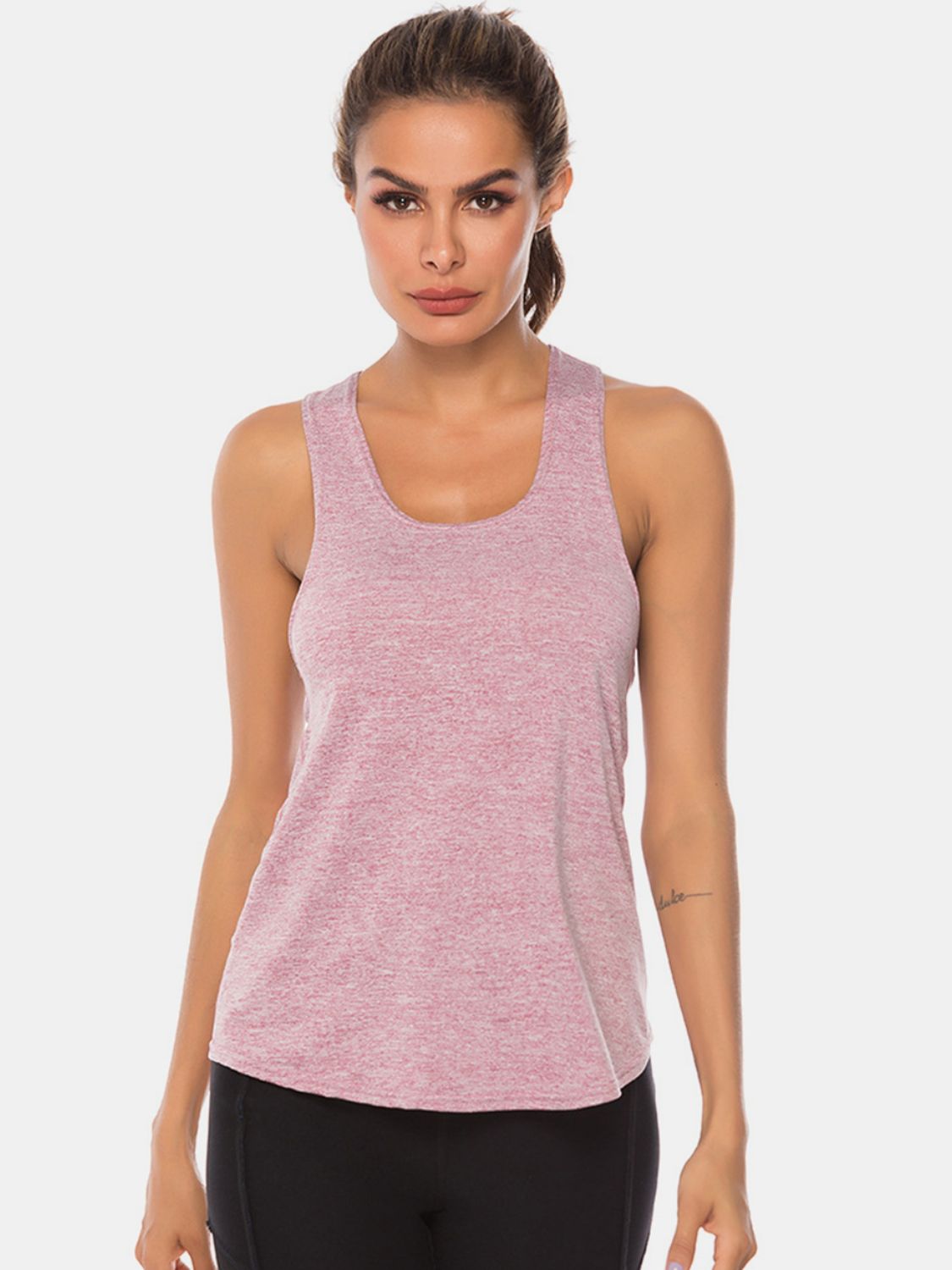 Full Size Scoop Neck Wide Strap Active Tank - Mervyns