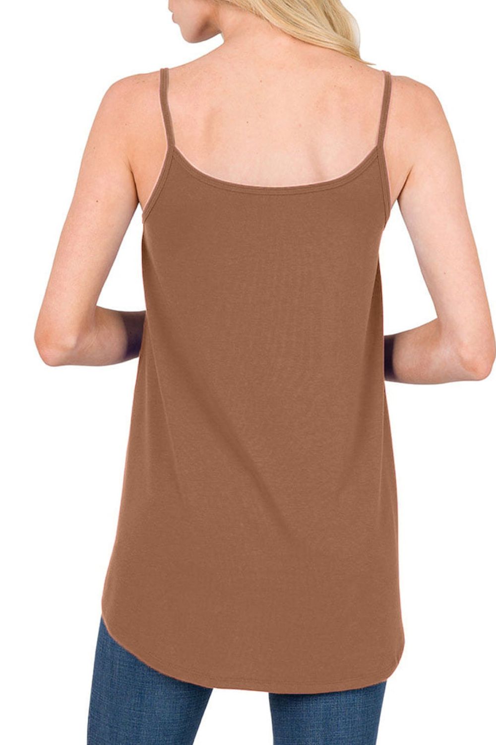 Full Size Spaghetti Strap V - Neck Flowy Tunic Cami - Mervyns