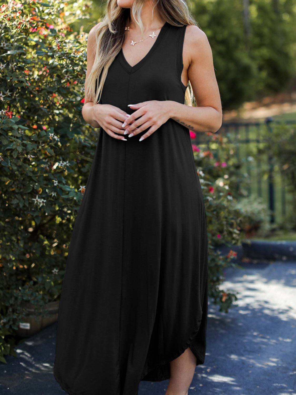 Full Size V - Neck Midi Tank Dress - Mervyns