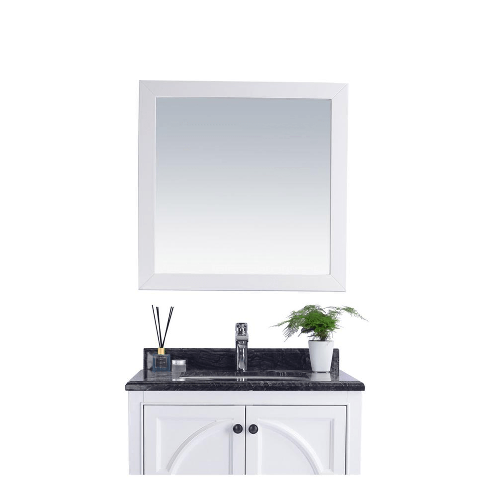 Fully Framed 30" White Mirror - Mervyns