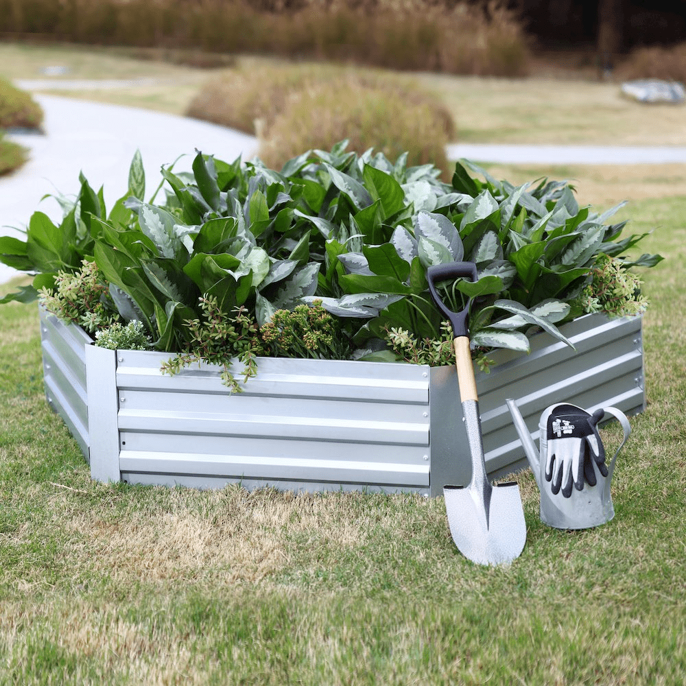 Galvanized Steel Hexagon Raised Garden Bed Planter - Mervyns