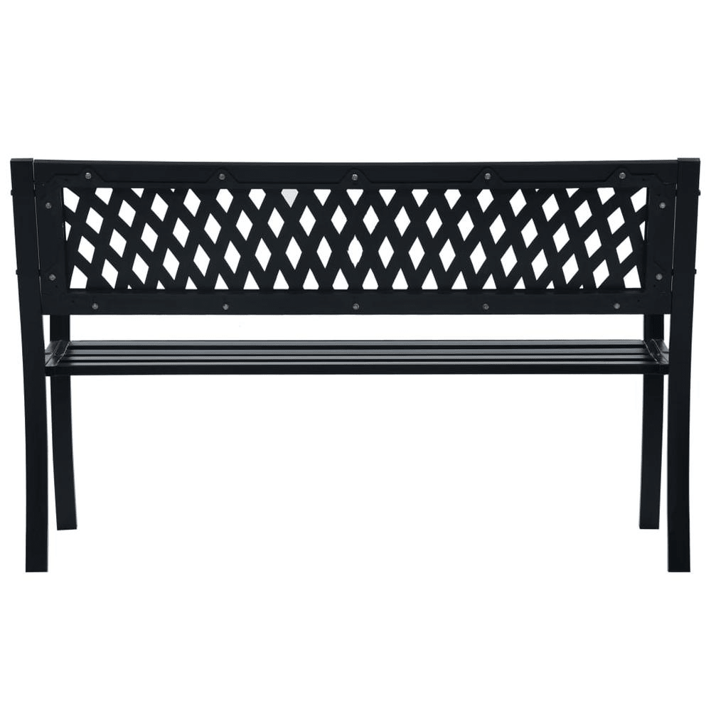 Garden Bench Black Steel, plastic 47.2 in Durable Garden Bench - Mervyns