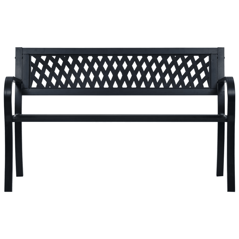 Garden Bench Black Steel, plastic 47.2 in Durable Garden Bench - Mervyns
