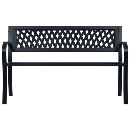 Garden Bench Black Steel, plastic 47.2 in Durable Garden Bench - Mervyns
