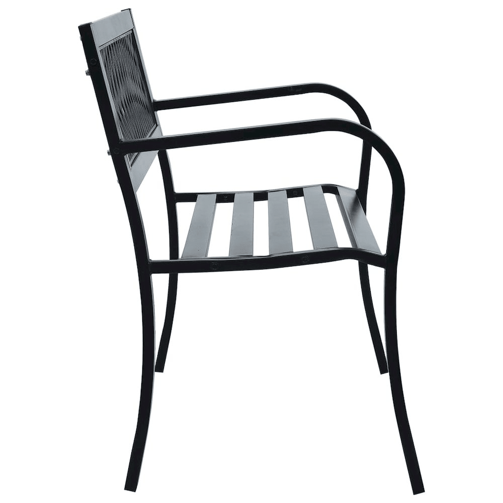 Garden Bench Black Steel, plastic 47.2 in Durable Garden Bench - Mervyns