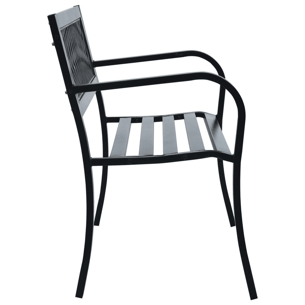 Garden Bench Black Steel, plastic 47.2 in Durable Garden Bench - Mervyns