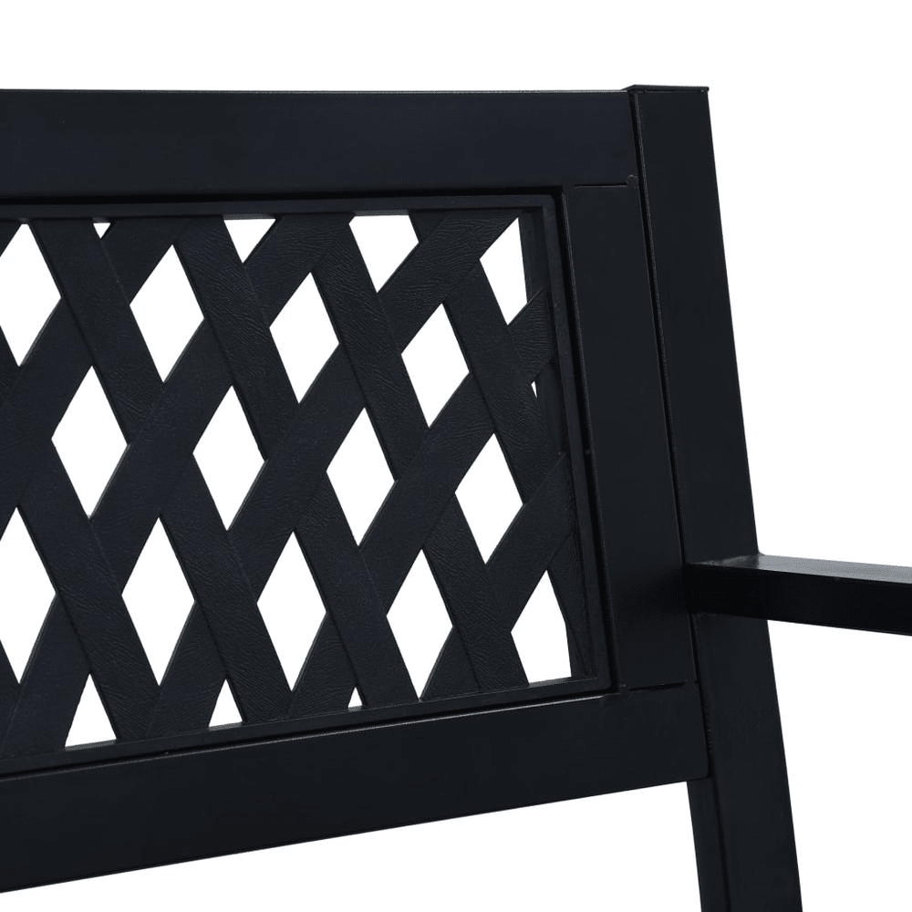 Garden Bench Black Steel, plastic 47.2 in Durable Garden Bench - Mervyns