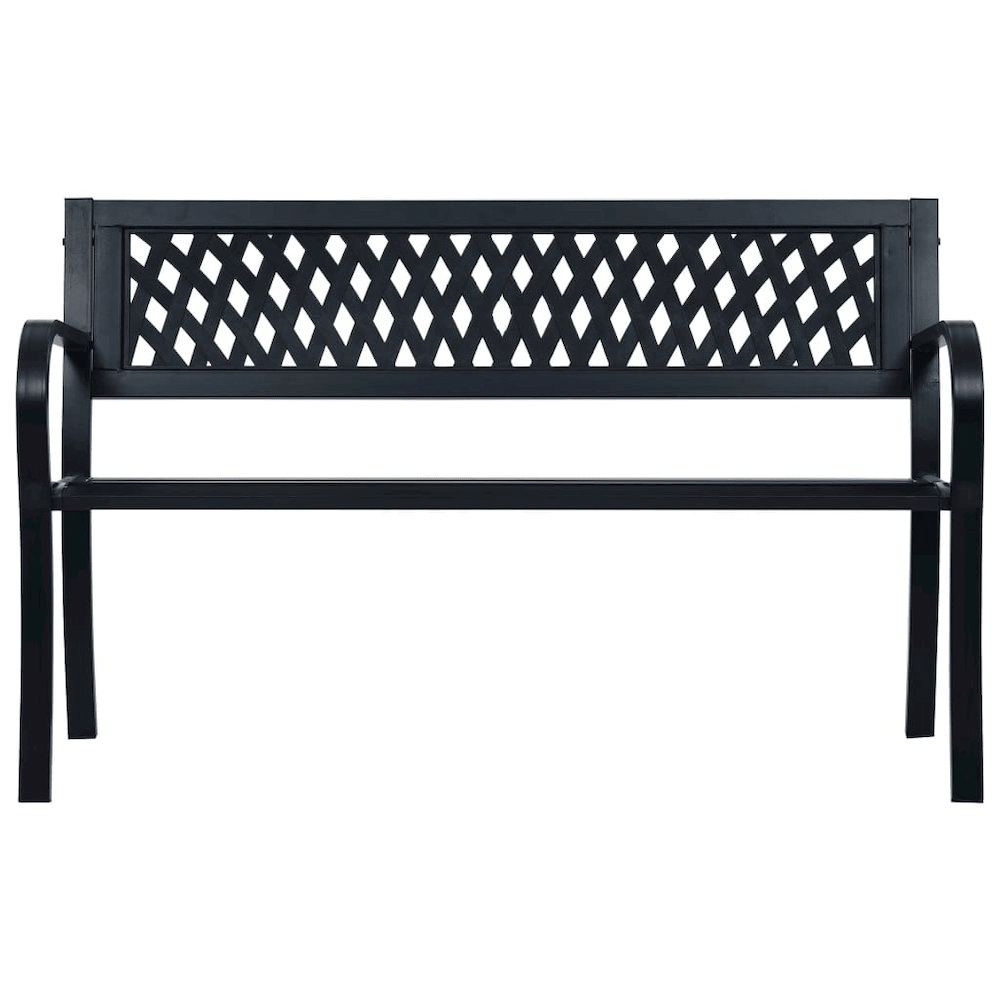 Garden Bench Black Steel, plastic 47.2 in Durable Garden Bench - Mervyns