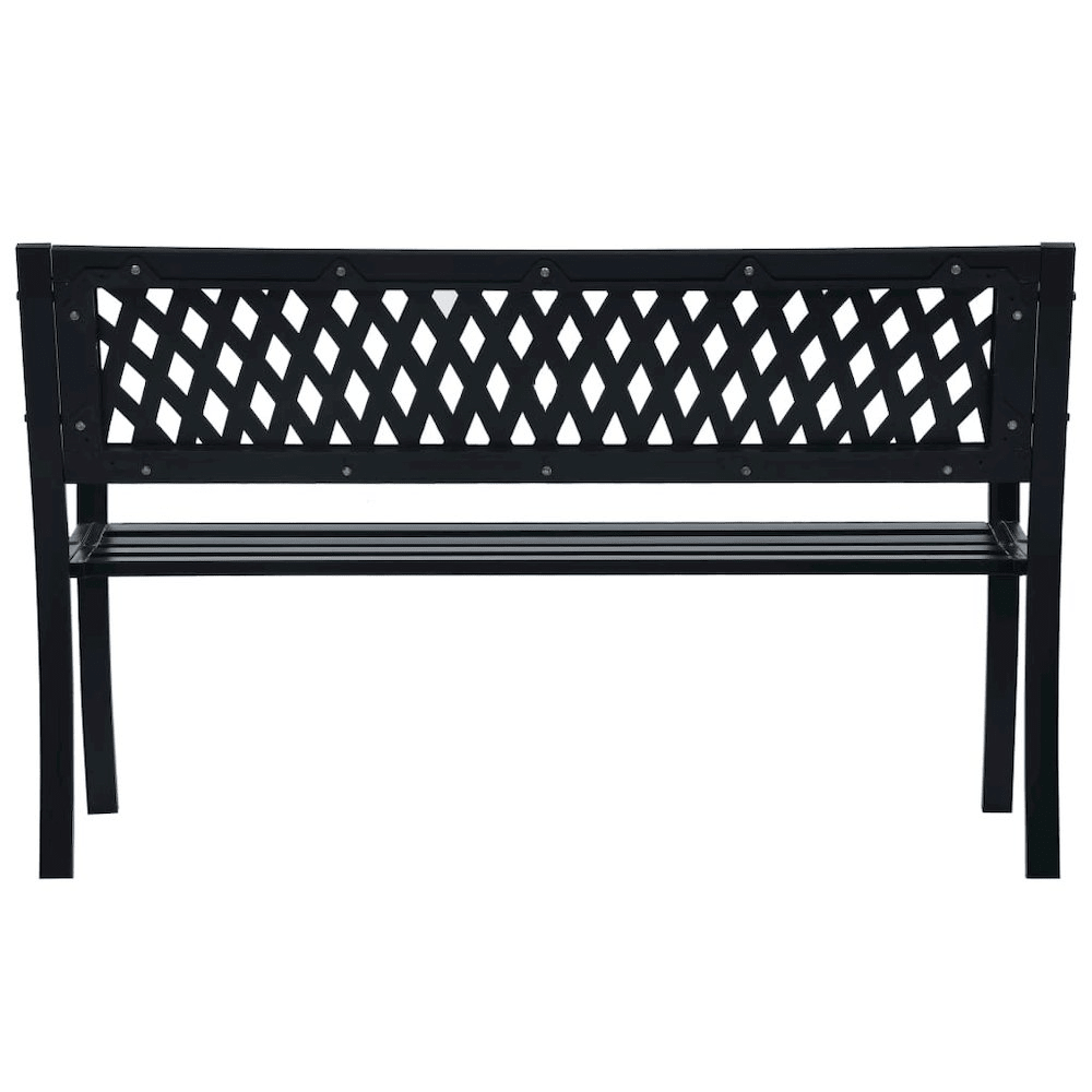Garden Bench Black Steel, plastic 47.2 in Durable Garden Bench - Mervyns