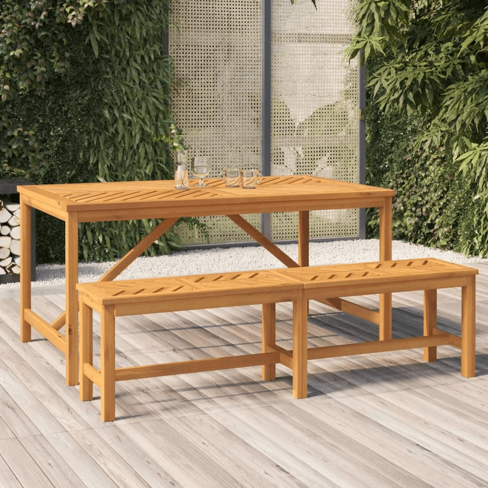 Garden Bench Brown Solid Acacia wood Large Tough Garden Bench - Mervyns